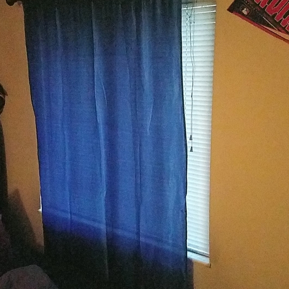 Blue sheer window curtain 42x72 - Picture 3 of 4